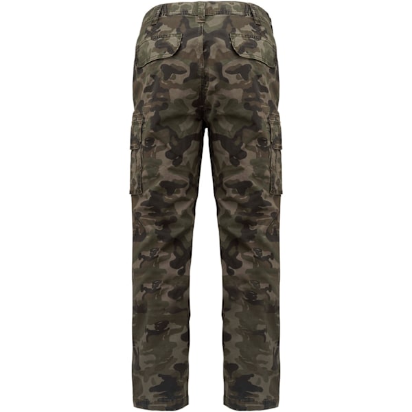 Kariban Herr Twill Camo Cargo Byxor 34R Grön/Svart/Brun Ca Green/Black/Brown Camo 34R