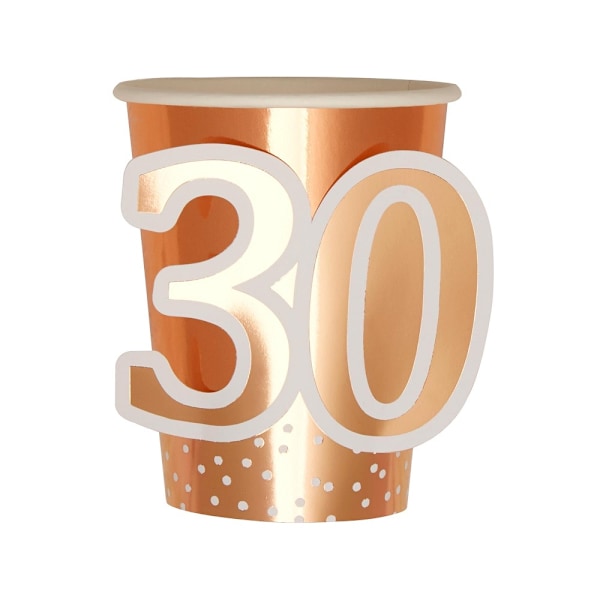 Neviti engångsmugg för 30-årsdag (8-pack) One Size Rose G Rose Gold/White One Size