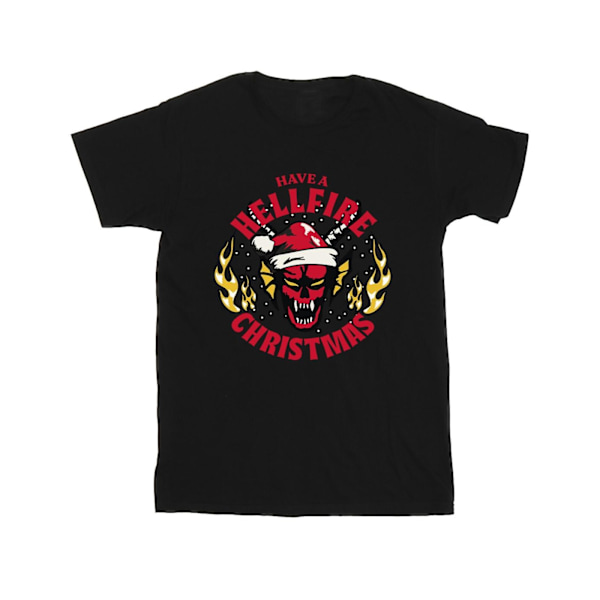 Netflix Girls Stranger Things Hellfire Jul Bomull T-shirt Black 7-8 Years