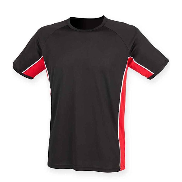 Finden & Hales Performance Panel T-shirt för män XL Svart/Röd/Vit Black/Red/White XL
