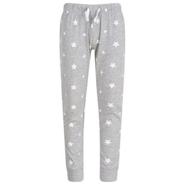 Flickor Bomulls Pyjamasbyxor med Prickar (2-pack) 9-10 År Heath Heather Grey/White 9-10 Years