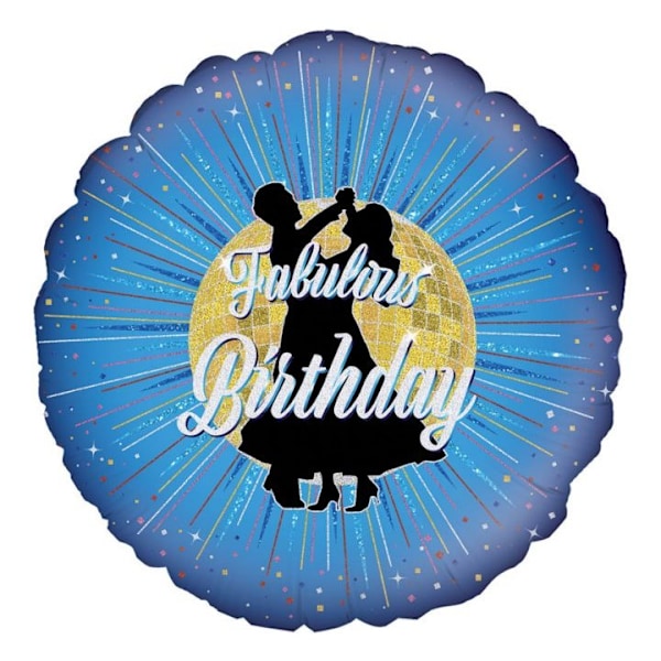 Oaktree Fabulous Birthday Holografisk Folieballong En Storlek Blå Blue/Gold/White One Size