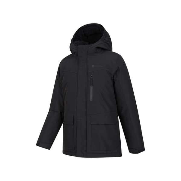 Mountain Warehouse Noah Borgfodrad Vattentät Jacka för Barn Black 9-10 Years