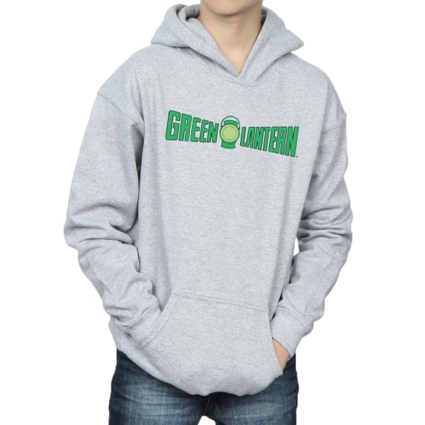 DC Comics Boys Green Lantern Text Logo Hoodie 7-8 Years Sports Sports Grey 7-8 Years