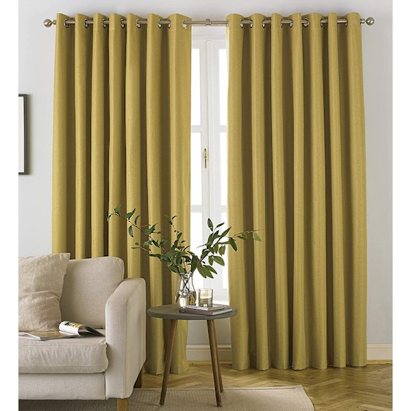Furn Moon Öglettgardiner En Storlek Ockragul Ochre Yellow One Size