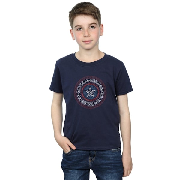 Marvel Boys Captain America Ornamental Shield T-Shirt 9-11 år Navy Blue 9-11 Years