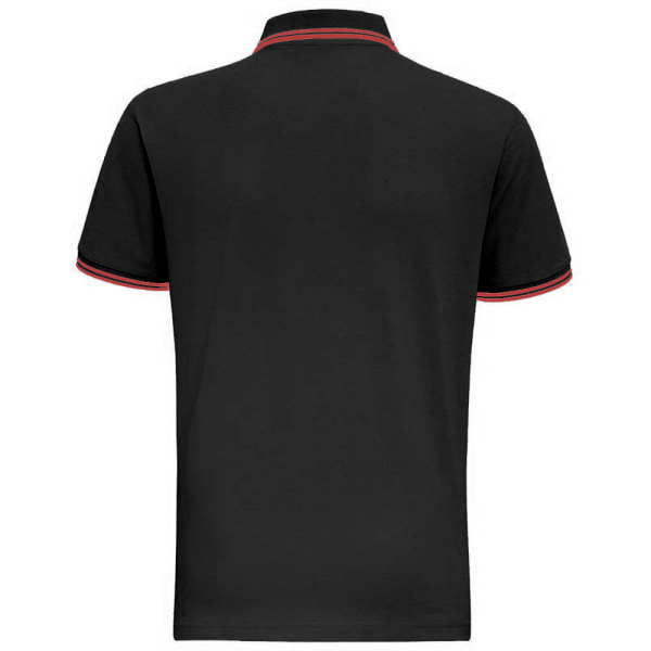 Asquith & Fox Mens Classic Fit Tipped Polo Shirt M Black/Orange Black/ Orange M