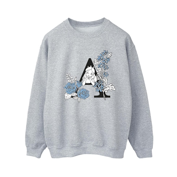 Disney Dam/Damer Alice In Wonderland Bokstav A Sweatshirt S Sports Grey S