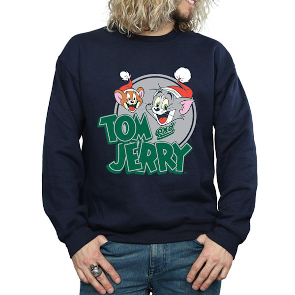 Tom And Jerry Herr Julhälsningar Sweatshirt M Marinblå Navy Blue M
