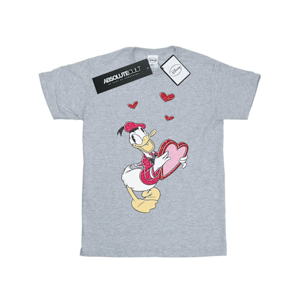 Disney Girls Donald Duck Love Heart Bomull T-shirt 5-6 år Sp Sports Grey 5-6 Years
