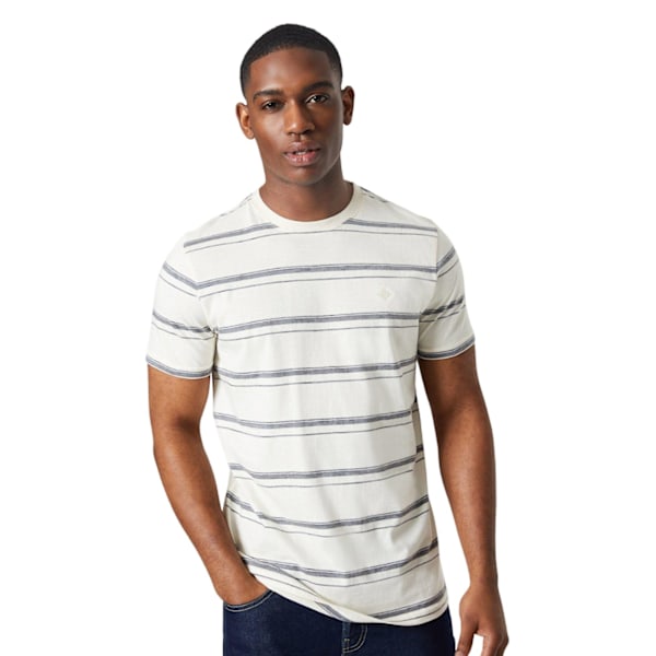 Maine Herr T-shirt med breda ränder Storlek M Off White Off White M