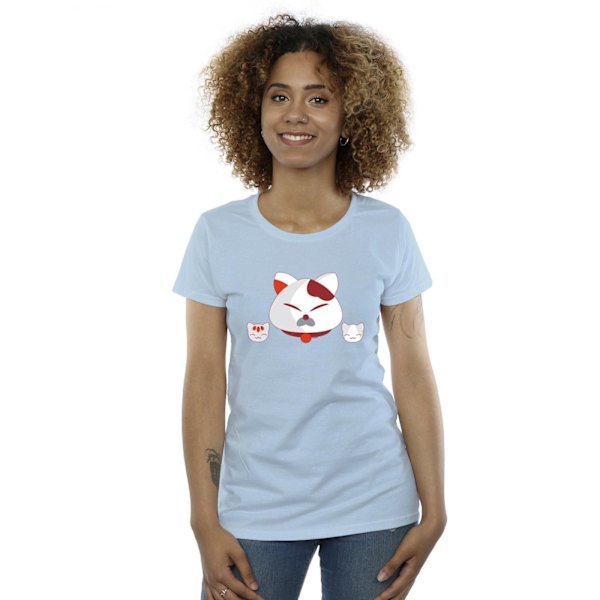 Disney Dam/Kvinnor Big Hero 6 Baymax Kattunghuvuden Bomull T-shirt Baby Blue L