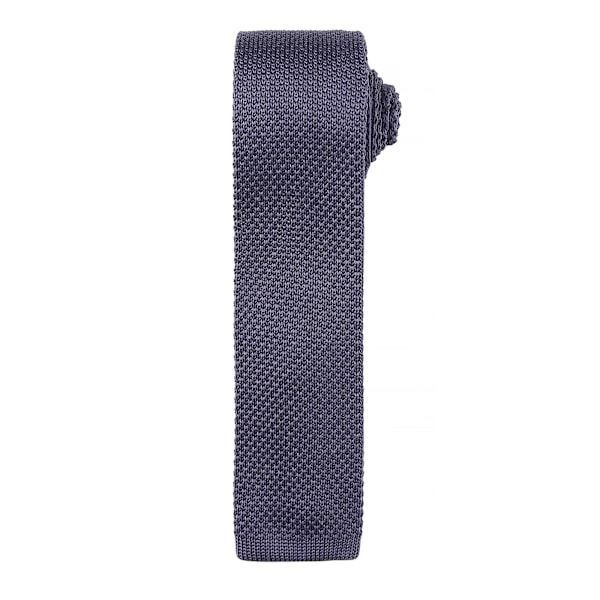 Premier Mens Slim Textured Knit Effect Tie One Size Steel Steel One Size