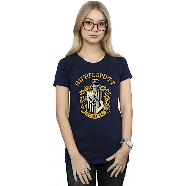 Harry Potter Dam/Kvinnor Hufflepuff Bomull T-shirt S Svart Black S