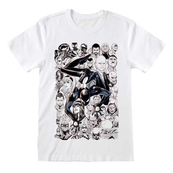 Spider-Man unisex Vuxen svart kostym T-shirt S Vit White S