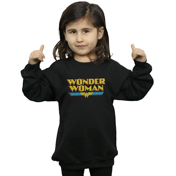 DC Comics Girls Wonder Woman Crackle Logo Sweatshirt 9-11 år Black 9-11 Years