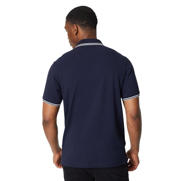 Maine Mens Tipped Cotton Polo Shirt (2-pack) S Vit/Marinblå White/Navy S