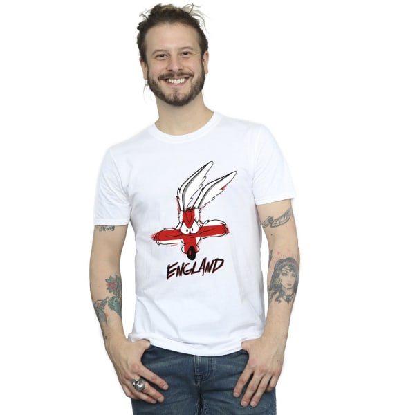 Looney Tunes Herr Coyote England Face T-Shirt 4XL Vit White 4XL