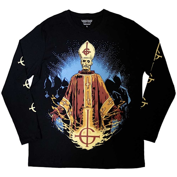 Ghost Unisex Adult Papa & Radient Ghouls Rygg & Ärmtryck Lo Black L