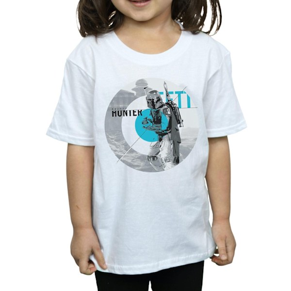 Star Wars Girls Boba Fett Bounty Hunter Circle Bomull T-shirt 9 White 9-11 Years