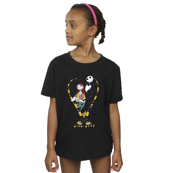 The Nightmare Before Christmas Girls Heart Jack Bomull T-shirt Black 5-6 Years