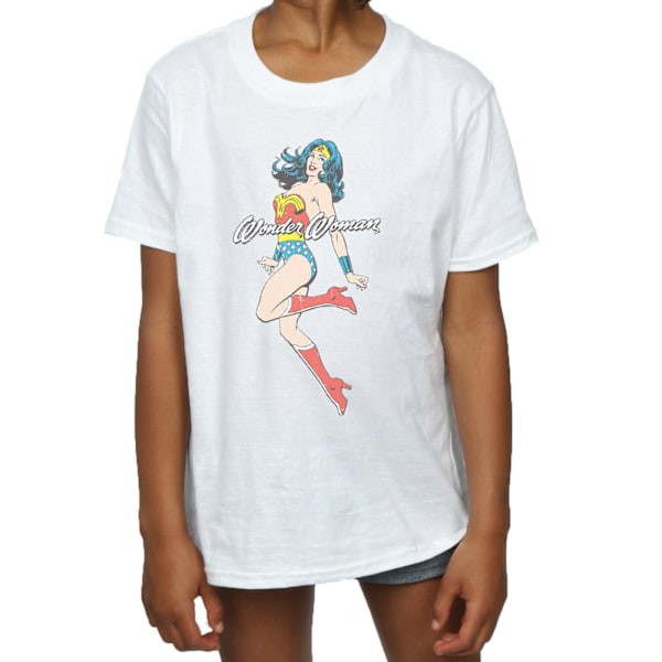 DC Comics Girls Wonder Woman Jump Bomull T-shirt 7-8 år Vit White 7-8 Years