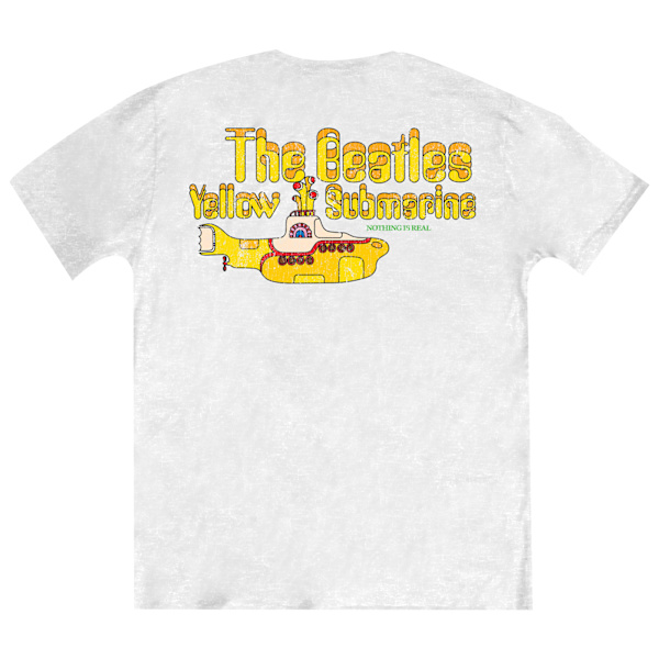 The Beatles Unisex Adult Yellow Submarine Nothing Is Real T-Shirt White L