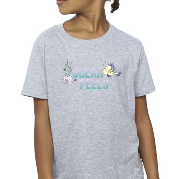 Disney Girls The Little Mermaid Ocean Bomull T-shirt 12-13 År Sports Grey 12-13 Years