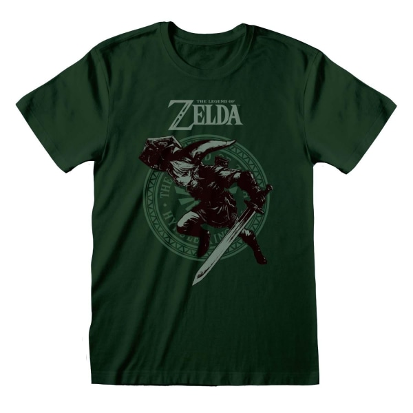 Legend of Zelda Mens Link Pose T-shirt L Grön Green L