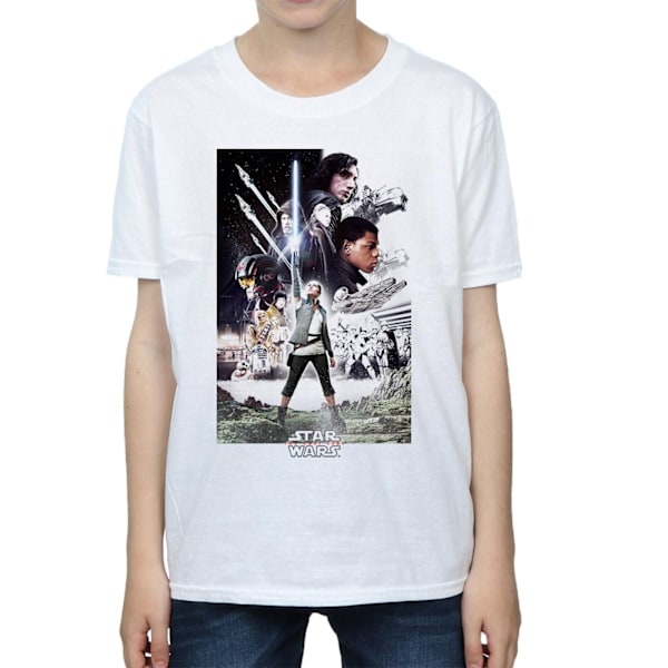 Star Wars Boys The Last Jedi Character Poster T-Shirt 12-13 år White 12-13 Years