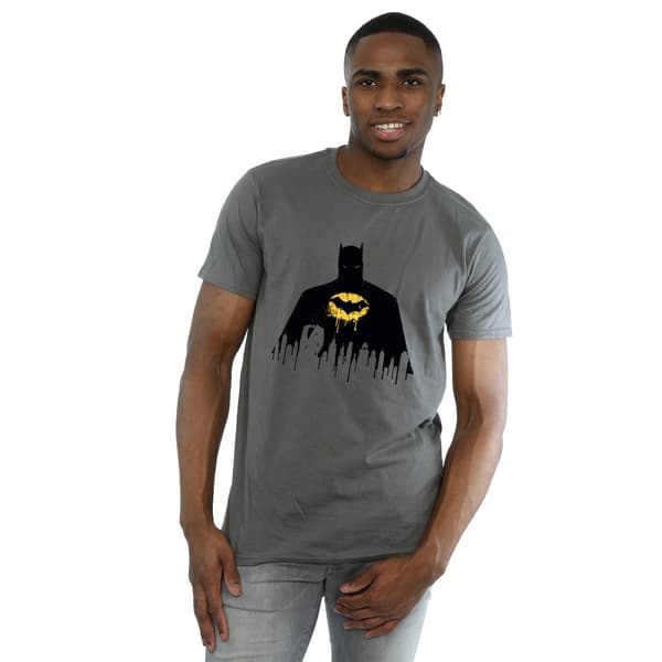 DC Comics Herr Batman Shadow Paint T-shirt M Charcoal Charcoal M
