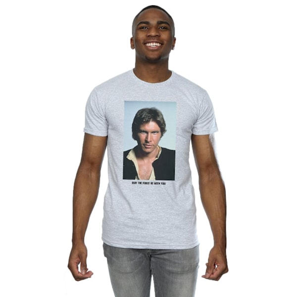 Star Wars Herr T-shirt Han Solo May The Force XL Sports Grey Sports Grey XL