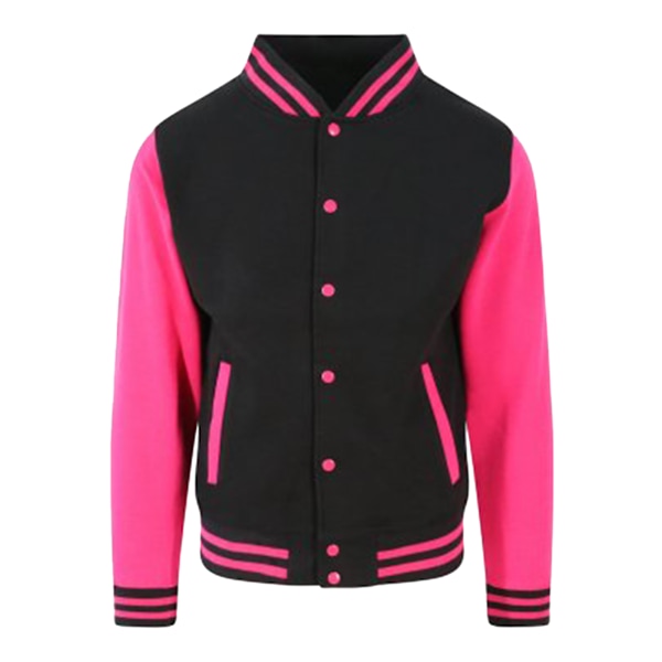 Awdis Unisex Varsity Jacka S Jet Black/Hot Pink Jet Black/Hot Pink S