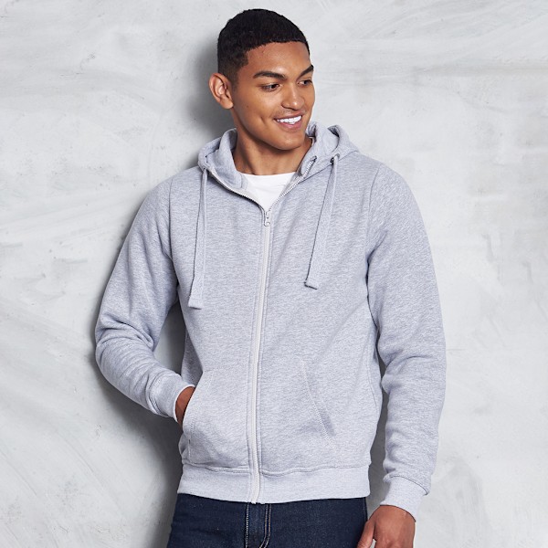 AWDis Just Hoods Mens Graduate Heavyweight Full Zip Hoodie XS H Heather Grey XS