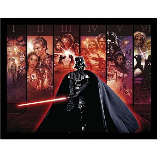 Star Wars Darth Vader Montage Tryckt Inramad Poster 35cm x 1.7c Multicoloured 35cm x 1.7cm x 45cm