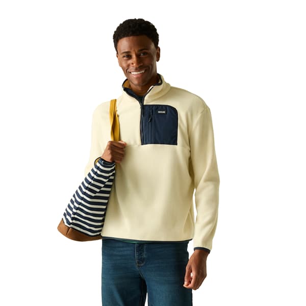 Regatta Frankie Half Zip Fleecetröja för män S Vit Sten/Marinblå White Stone/Navy S