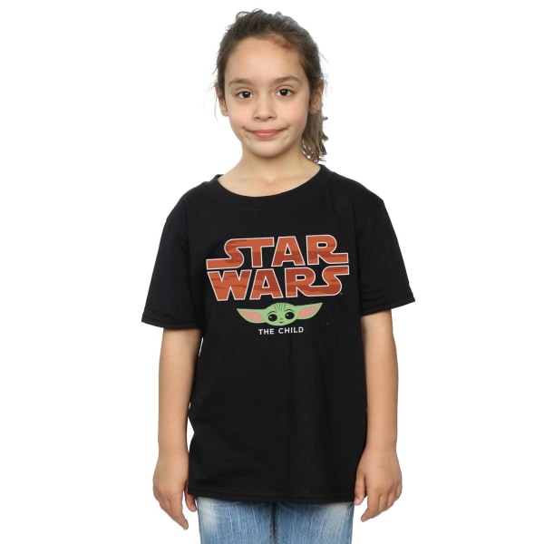 Star Wars Girls The Mandalorian The Child Sunset Bomull T-shirt Black 12-13 Years