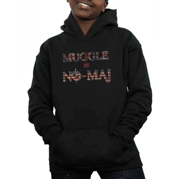 Fantastiska vidunder Pojkar Ingen Muggle Ingen Maj Hoodie 9-11 år Svart Black 9-11 Years