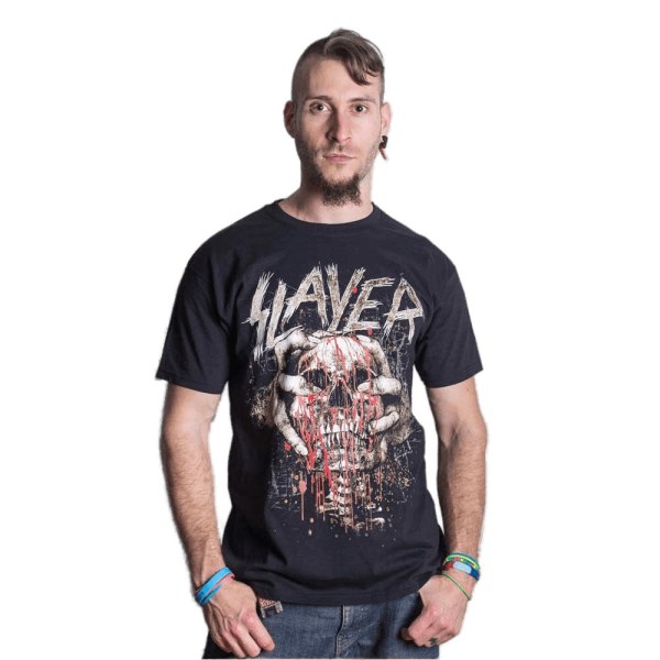 Slayer Unisex Vuxen Skull Motiv T-Shirt L Svart Black L