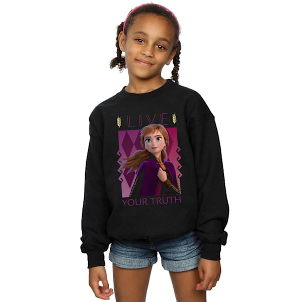 Disney Girls Frozen 2 Anna Live Your Truth Sweatshirt 3-4 år Black 3-4 Years