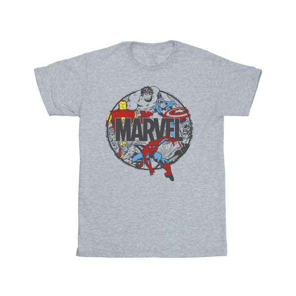 Marvel Herr Comics Karaktär Cirkel T-Shirt XL Vit White XL