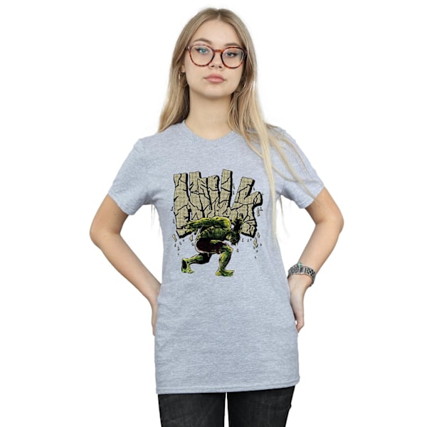 Marvel Dam/Kvinnor Hulk Rock Bomull Boyfriend T-Shirt L Sport Sports Grey L