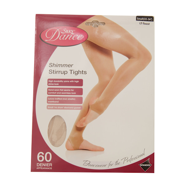 Silky Womens/Ladies Dance Shimmer Stirrup Tights (1 par) Small Light Toast Small (4ft11”-5ft4”)