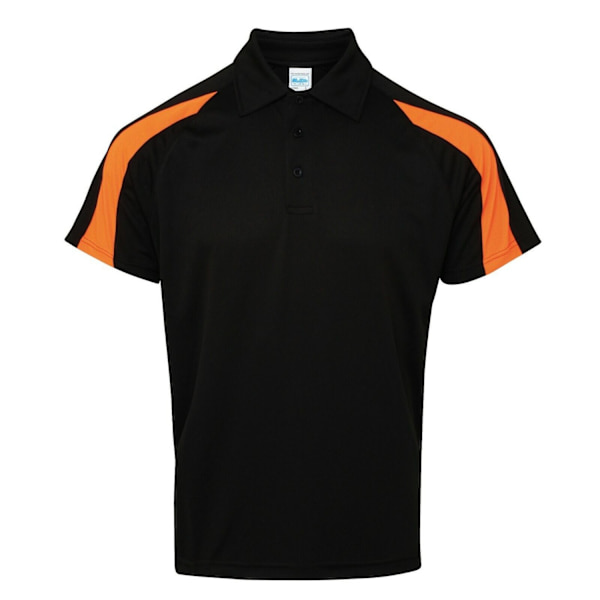AWDis Cool Mens Contrast Polo Shirt L Jet Black/Electric Orange Jet Black/Electric Orange L