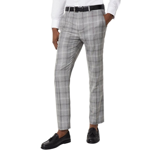 Burton Herr Checked Slim Tailored Kostymbyxor 34R Grå Grey 34R