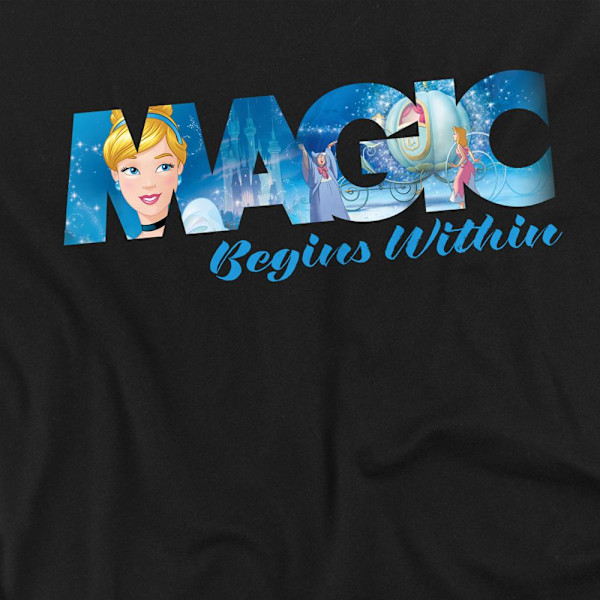 Cinderella Unisex Vuxen Magic Begins Within T-Shirt M Svart Black M