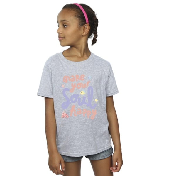 Disney Girls The Little Mermaid Happy Bomull T-shirt 3-4 år Sports Grey 3-4 Years