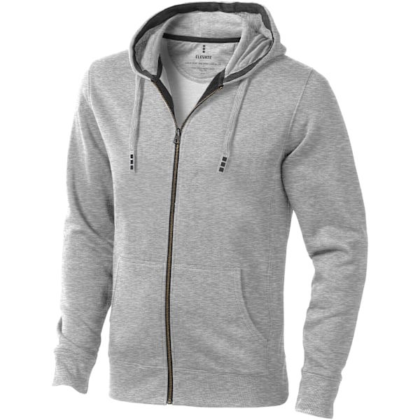 Elevate Mens Arora Hooded Full Zip Sweater XXXL Grå Melange Grey Melange XXXL