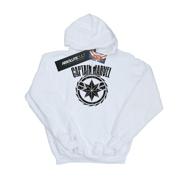 Marvel Dam/Kvinnor Captain Marvel Blade Emblem Hoodie L Vit White L