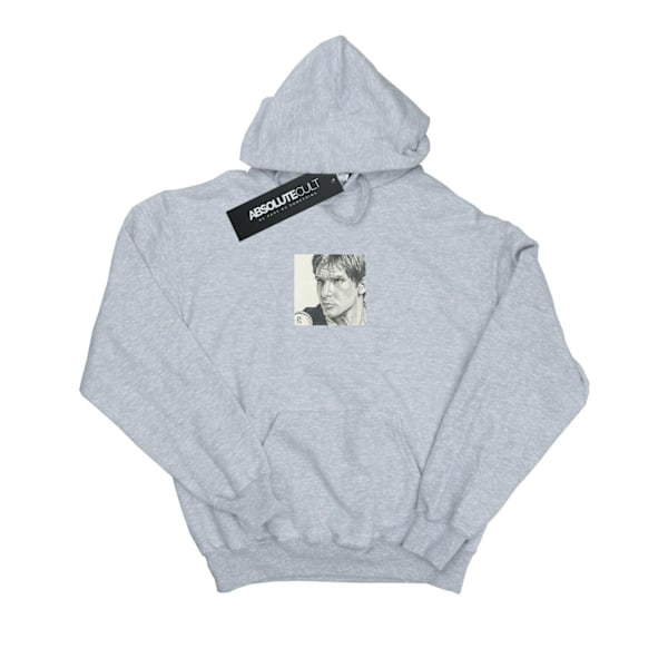 Star Wars Herr Han Solo Ritning Hoodie S Sports Grey Sports Grey S